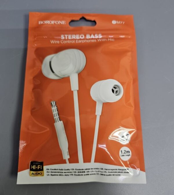 Наушники проводные BOROFONE BM77 Ascending universal headset with microphone, белые